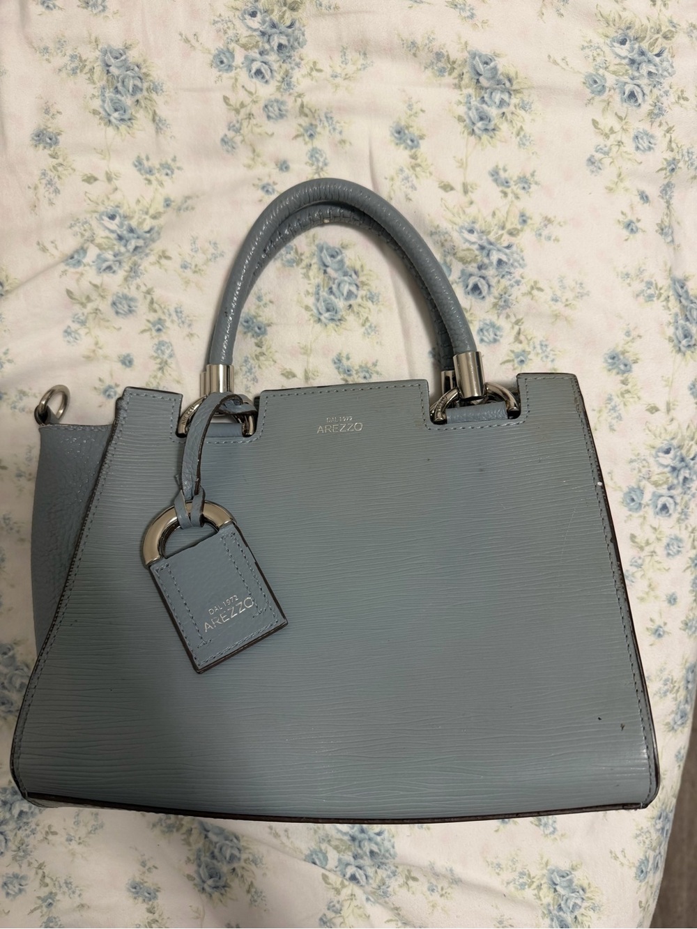 Women's Structured Top-Handle Bag in Light Blue